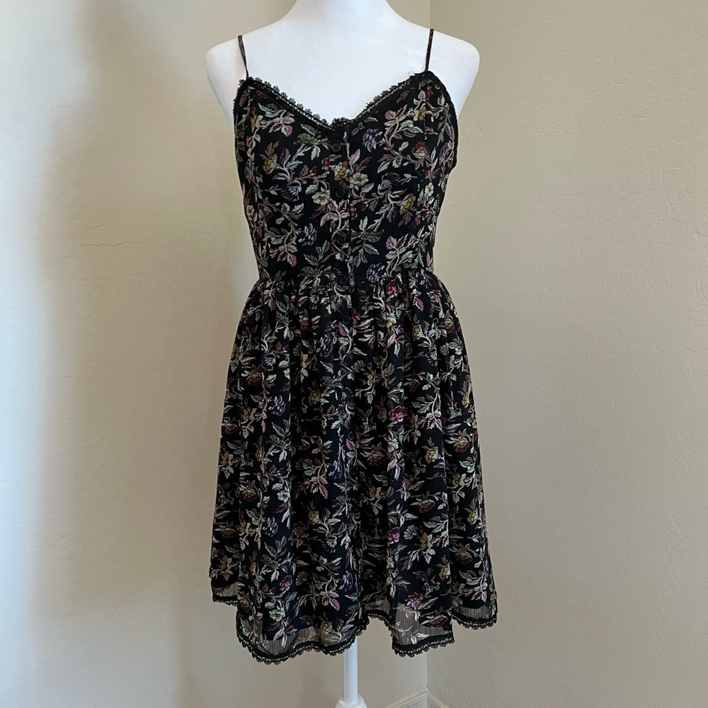 Reformed Black Floral Dress